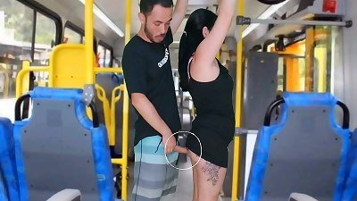 brown-haired latex on the bus