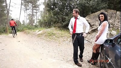 pummeling on the road with a super hot brown-haired - Carla Pons