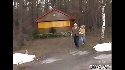 wild 18 age teenager taunts aged dude by rubbing her tastey cum-hole