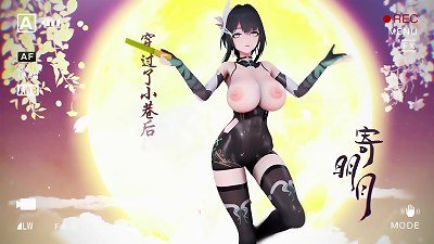 Aether Gazer Ying Zhao hentai unclothe Dance thick breasts bouncing MMD 3 dimensional Yellow forearm fan (CLIP)