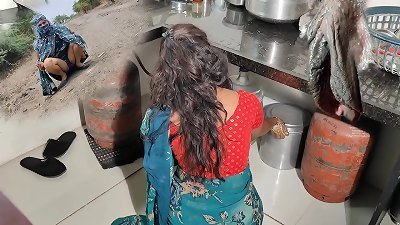 Komal was pissing on the road, I took her to the kitchen and nailed her